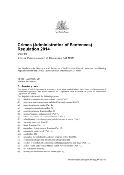 Crimes (Administration of Sentences) Regulation 2014