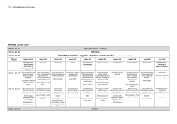 ICLC-14 Preliminary Program Monday, 10 July 2017 09.00
