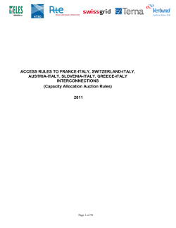 ACCESS RULES TO FRANCE-ITALY, SWITZERLAND