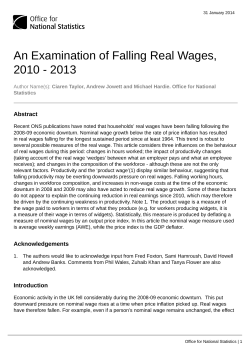 An Examination of Falling Real Wages, 2010