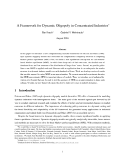 A Framework for Dynamic Oligopoly in Concentrated Industries