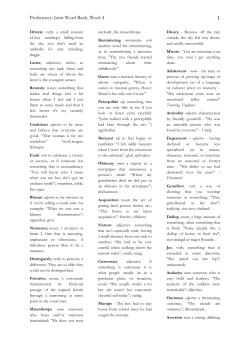 Joint Word Bank Week 4