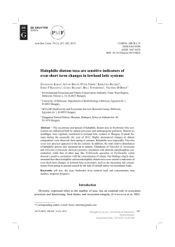 Halophilic diatom taxa are sensitive indicators of even short term