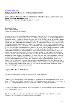 Setiya, Kieran: Reasons without rationalism