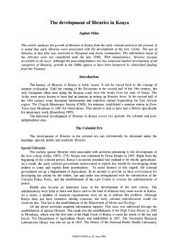 The development of libraries in Kenya