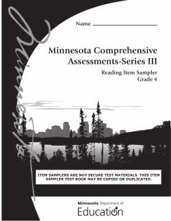 Grade 4 Reading MCA 12 point Accommodated Item Sampler