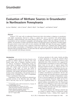 Evaluation of Methane Sources in Groundwater in Northeastern