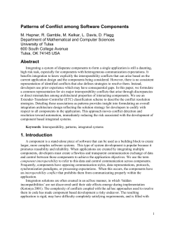 Patterns of Conflict among Software Components Abstract 1