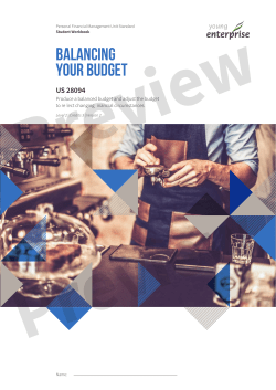 Balancing your budget - Young Enterprise Trust