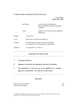 IN THE COURT OF APPEAL OF NEW ZEALAND CA111/2014 [2015