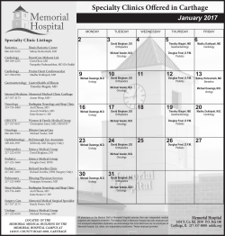 Specialty Clinics Offered in Carthage