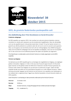 Nieuwsbrief 38 oktober 2015 SEES, de grootste Nederlandse