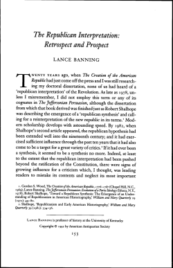 The Republican Interpretation: Retrospect and Prospect