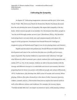 Cultivating the Sympathy - Indiana University Bloomington