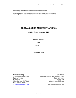 Globalization and international adoption from China