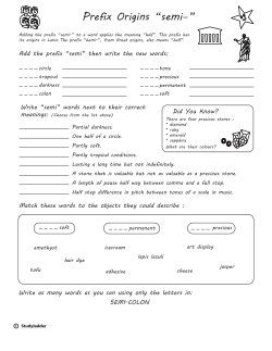 Prefix Origins semi- Year 6