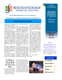 To Sleep or Not to Sleep - Shenandoah Medical Center
