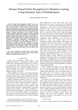 Disease Named Entity Recognition by Machine Learning