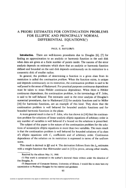 a priori estimates for continuation problems for elliptic and