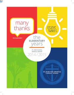 Annual Report 2014-2015 - St. Jude the Apostle Catholic School