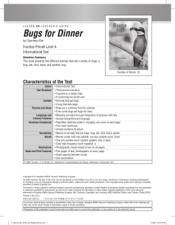 Bugs for Dinner - Houghton Mifflin Harcourt