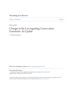 Changes in the Law regarding Conservation Easements: An Update