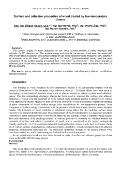 Surface and adhesion properties of wood treated by low