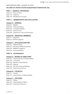 Bylaws - US Equestrian