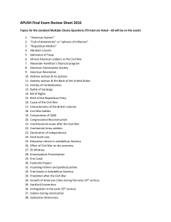 APUSH Final Exam Review Sheet 2016