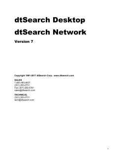 dtSearch Desktop dtSearch Network