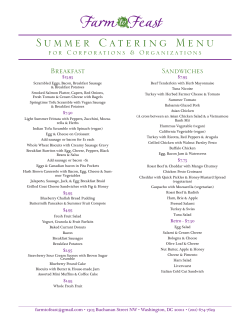 Summer Menu - Farm to Feast Catering