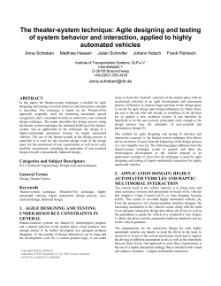 The theater-system technique: Agile designing and