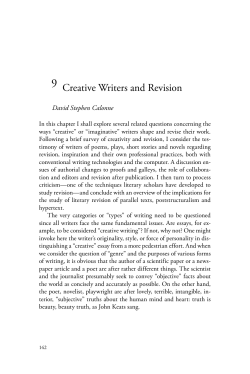 9. Creative Writers and Revision
