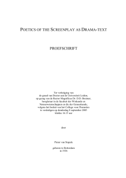 poetics of the screenplay as drama-text proefschrift