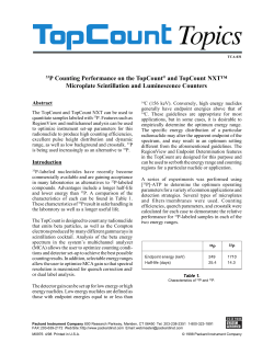 33P Counting Performance on the TopCount&reg; and TopCount NXT
