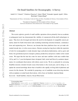 On Small Satellites for Oceanography: A Survey