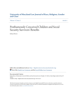 Posthumously Conceived Children and Social Security Survivors