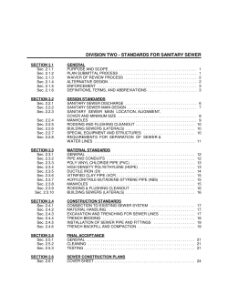 Section II - Standards for Sanitary Sewer