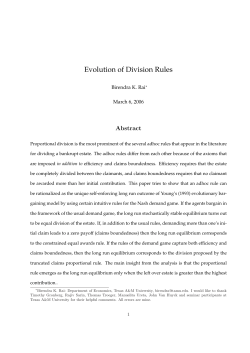 Evolution of Division Rules - cerge-ei