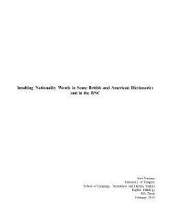 Insulting Nationality Words in Some British and American