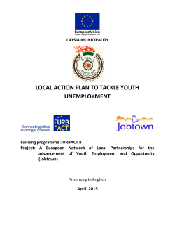 LOCAL ACTION PLAN TO TACKLE YOUTH UNEMPLOYMENT