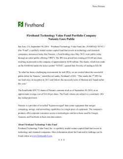 Nutanix Goes Public - Firsthand Technology Value Fund, Inc.
