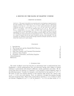 A BOUND ON THE RANK OF ELLIPTIC CURVES Contents 1