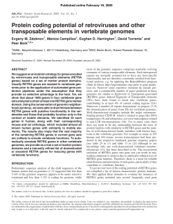 Protein coding potential of retroviruses and other