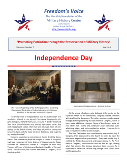 July 2016 Newsletter - Military History Center