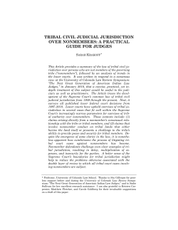 Tribal Civil Judicial Jurisdiction Over Nonmembers: A Practical