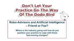 Don`t Let Your Practice Go The Way Of The Dodo Bird