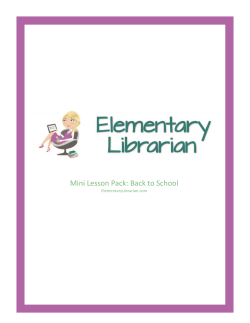 Mini Lesson Pack: Back to School