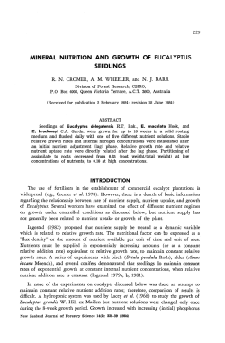 mineral nutrition and growth of eucalyptus seedlings