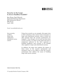Security in the Large : Is Java`s Sandbox Scalable?